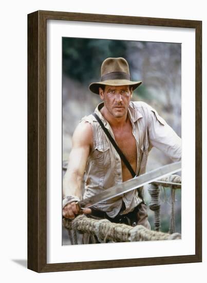 Indiana Jones and the Temple of Doom 1984 Directed by Steven Spielberg Harrison Ford-null-Framed Photo