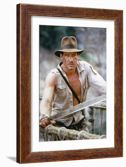 Indiana Jones and the Temple of Doom 1984 Directed by Steven Spielberg Harrison Ford-null-Framed Photo