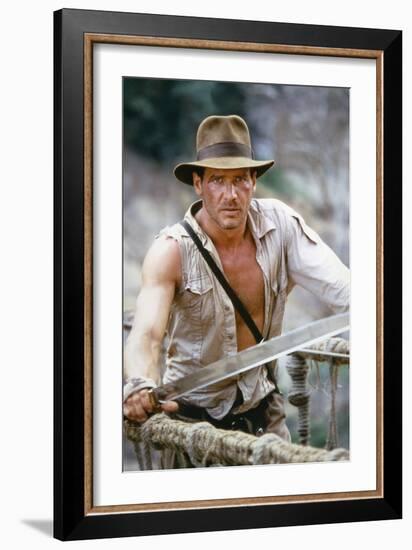 Indiana Jones and the Temple of Doom 1984 Directed by Steven Spielberg Harrison Ford-null-Framed Photo