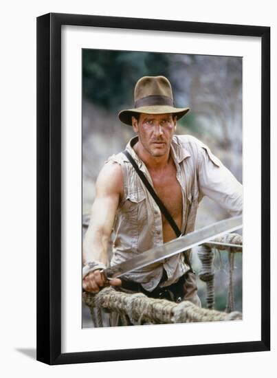 Indiana Jones and the Temple of Doom 1984 Directed by Steven Spielberg Harrison Ford-null-Framed Photo