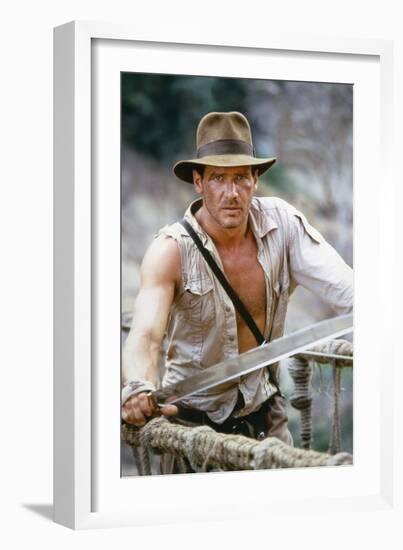 Indiana Jones and the Temple of Doom 1984 Directed by Steven Spielberg Harrison Ford-null-Framed Photo