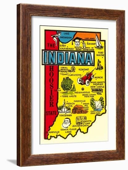 Indiana Map Decal-null-Framed Art Print
