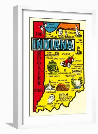 Indiana Map Decal-null-Framed Art Print