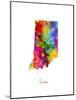 Indiana Map-Michael Tompsett-Mounted Art Print