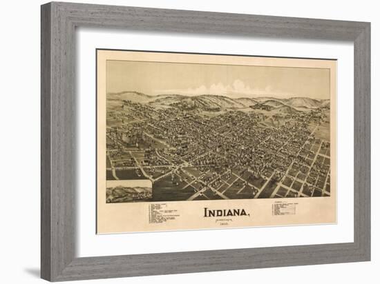 Indiana, Pennsylvania - Panoramic Map-Lantern Press-Framed Art Print