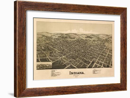 Indiana, Pennsylvania - Panoramic Map-Lantern Press-Framed Art Print