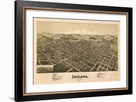 Indiana, Pennsylvania - Panoramic Map-Lantern Press-Framed Art Print