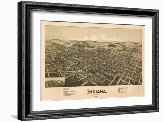 Indiana, Pennsylvania - Panoramic Map-Lantern Press-Framed Art Print