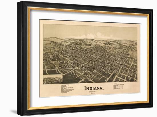 Indiana, Pennsylvania - Panoramic Map-Lantern Press-Framed Art Print