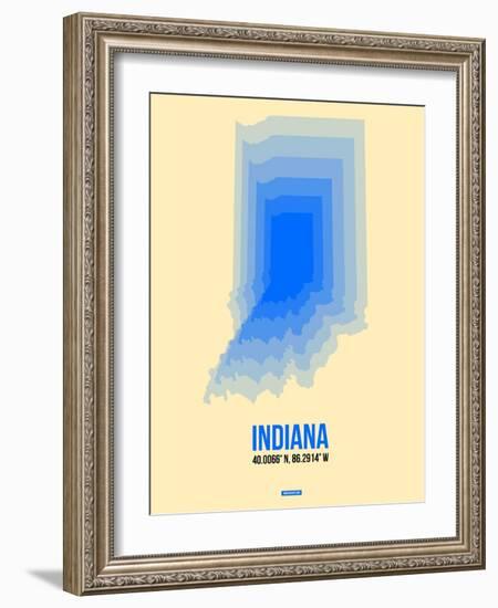 Indiana Radiant Map 1-NaxArt-Framed Art Print