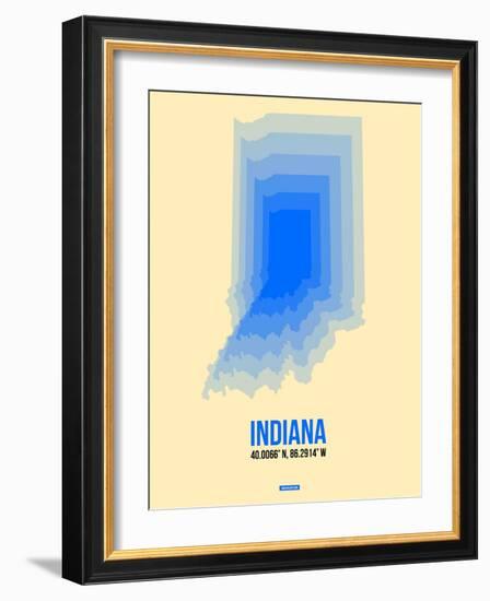 Indiana Radiant Map 1-NaxArt-Framed Art Print