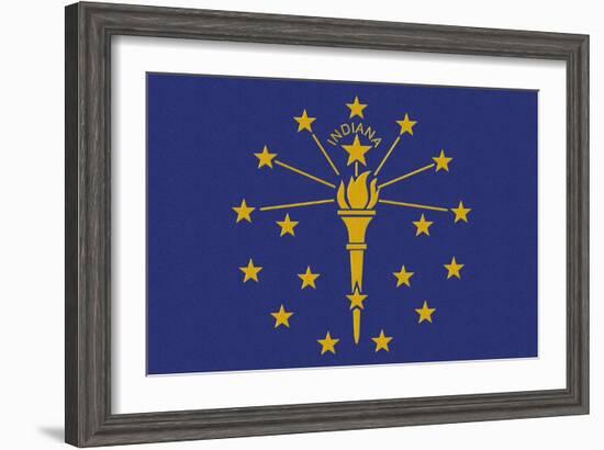 Indiana State Flag-Lantern Press-Framed Art Print