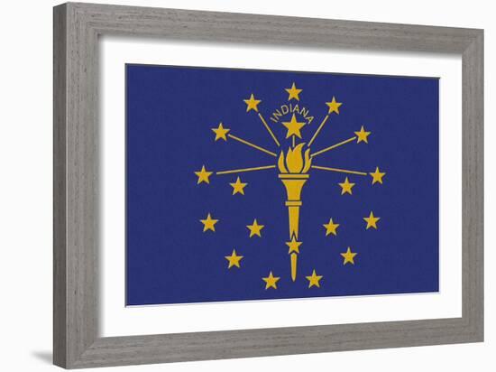 Indiana State Flag-Lantern Press-Framed Art Print