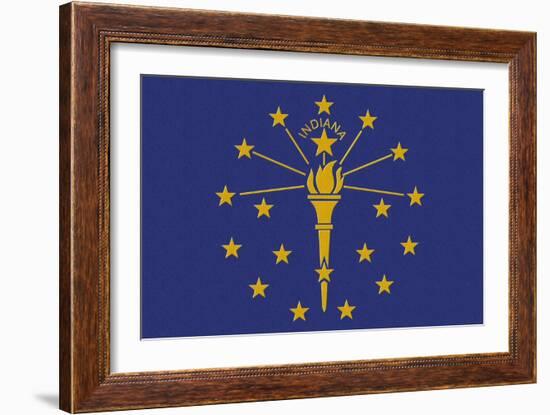 Indiana State Flag-Lantern Press-Framed Art Print