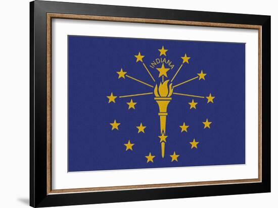 Indiana State Flag-Lantern Press-Framed Art Print