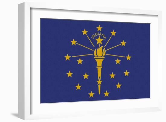 Indiana State Flag-Lantern Press-Framed Art Print