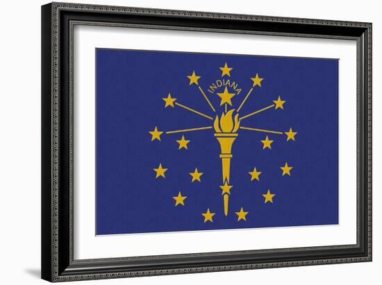 Indiana State Flag-Lantern Press-Framed Art Print