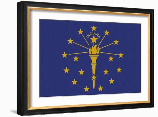 Indiana State Flag-Lantern Press-Framed Art Print