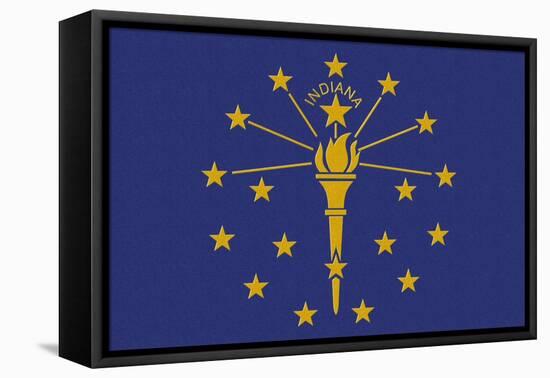 Indiana State Flag-Lantern Press-Framed Stretched Canvas