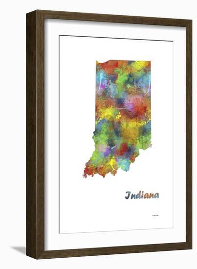 Indiana State Map 1-Marlene Watson-Framed Giclee Print