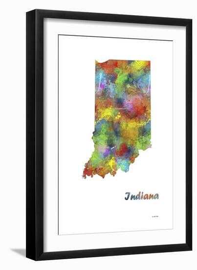 Indiana State Map 1-Marlene Watson-Framed Giclee Print