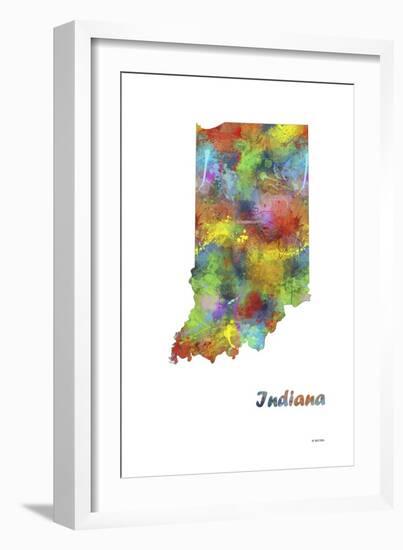 Indiana State Map 1-Marlene Watson-Framed Giclee Print