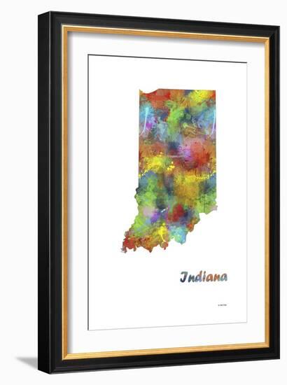 Indiana State Map 1-Marlene Watson-Framed Giclee Print