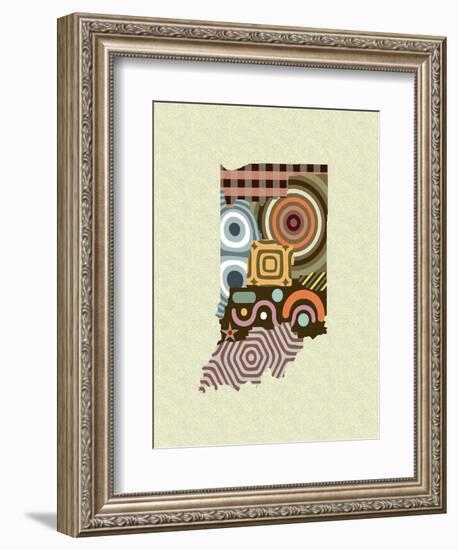 Indiana State Map-Lanre Adefioye-Framed Giclee Print