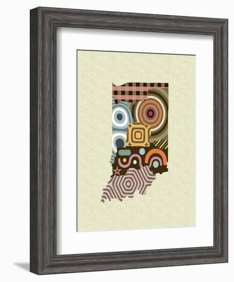 Indiana State Map-Lanre Adefioye-Framed Giclee Print