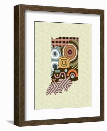 Indiana State Map-Lanre Adefioye-Framed Giclee Print