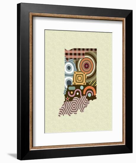 Indiana State Map-Lanre Adefioye-Framed Giclee Print