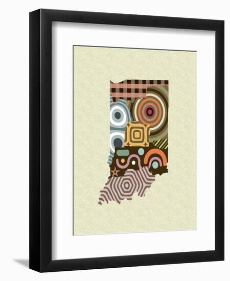 Indiana State Map-Lanre Adefioye-Framed Giclee Print