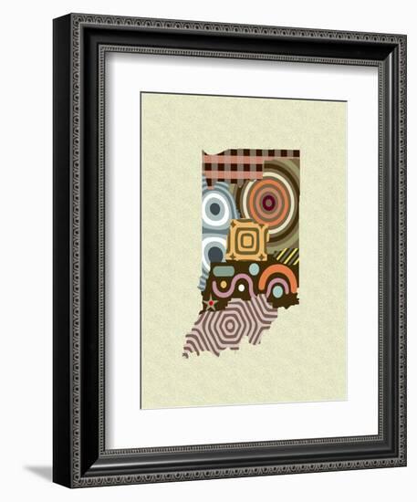 Indiana State Map-Lanre Adefioye-Framed Giclee Print