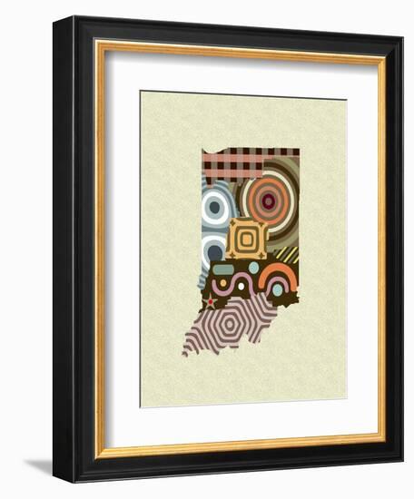 Indiana State Map-Lanre Adefioye-Framed Giclee Print