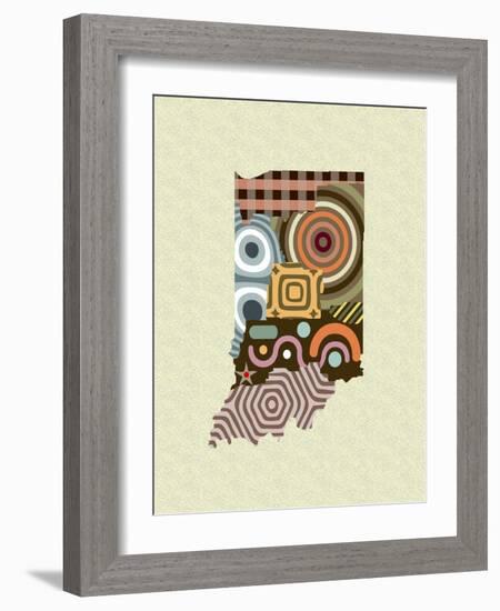 Indiana State Map-Lanre Adefioye-Framed Giclee Print