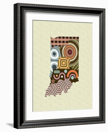 Indiana State Map-Lanre Adefioye-Framed Giclee Print