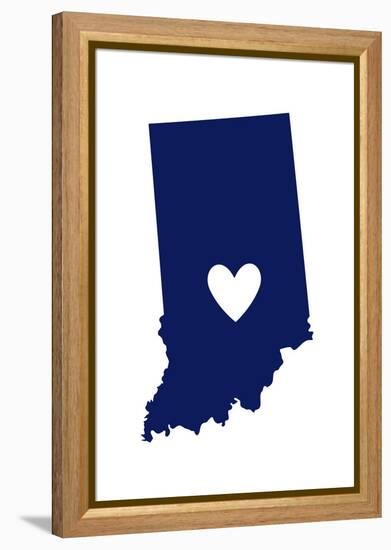 Indiana - State Outline and Heart-Lantern Press-Framed Stretched Canvas