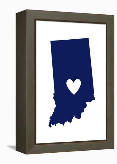 Indiana - State Outline and Heart-Lantern Press-Framed Stretched Canvas