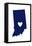 Indiana - State Outline and Heart-Lantern Press-Framed Stretched Canvas