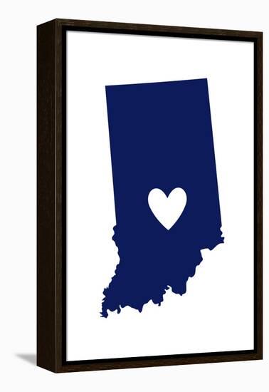 Indiana - State Outline and Heart-Lantern Press-Framed Stretched Canvas