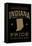 Indiana State Pride - Gold on Black-Lantern Press-Framed Stretched Canvas