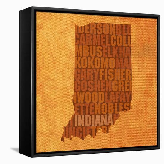 Indiana State Words-David Bowman-Framed Premier Image Canvas