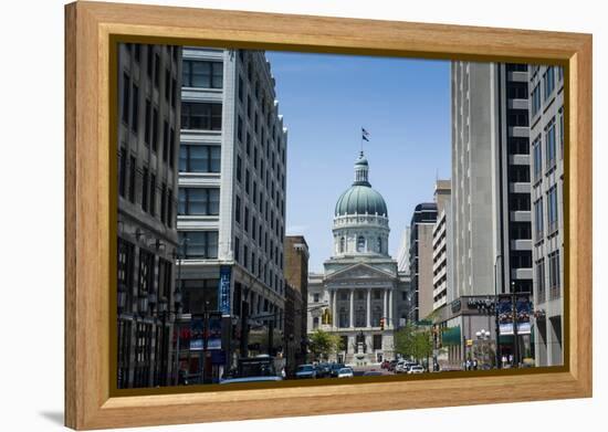 Indiana Statehouse, the State Capitol Building, Indianapolis-Michael Runkel-Framed Premier Image Canvas