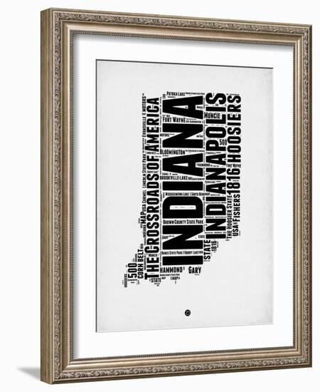 Indiana Word Cloud 2-NaxArt-Framed Art Print