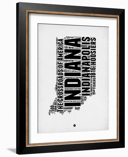 Indiana Word Cloud 2-NaxArt-Framed Art Print