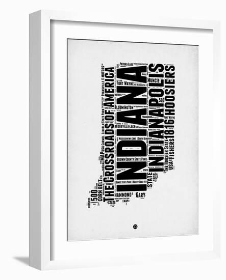 Indiana Word Cloud 2-NaxArt-Framed Art Print