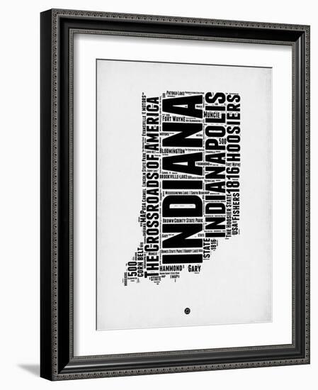 Indiana Word Cloud 2-NaxArt-Framed Art Print