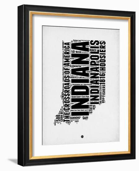 Indiana Word Cloud 2-NaxArt-Framed Art Print