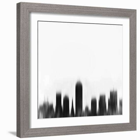 Indianapolis City Skyline - Black-NaxArt-Framed Art Print