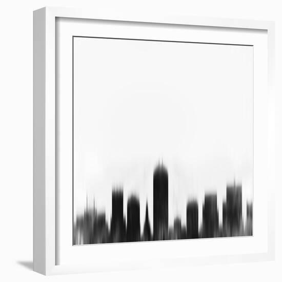 Indianapolis City Skyline - Black-NaxArt-Framed Art Print